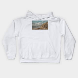 Coast Scene at Cullercoats near Whitley Bay by John Linnell Kids Hoodie